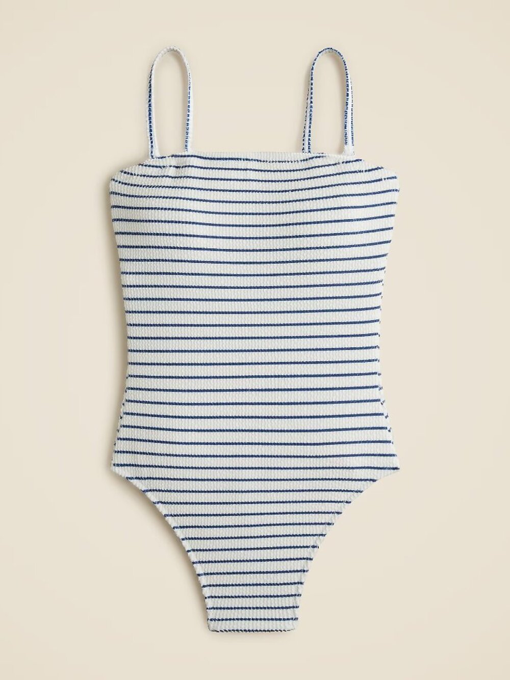 J. Crew White/Blue Stripe Gemma Bandeau Scrunchie One-Piece/NWT/12 - Picture 4 of 16